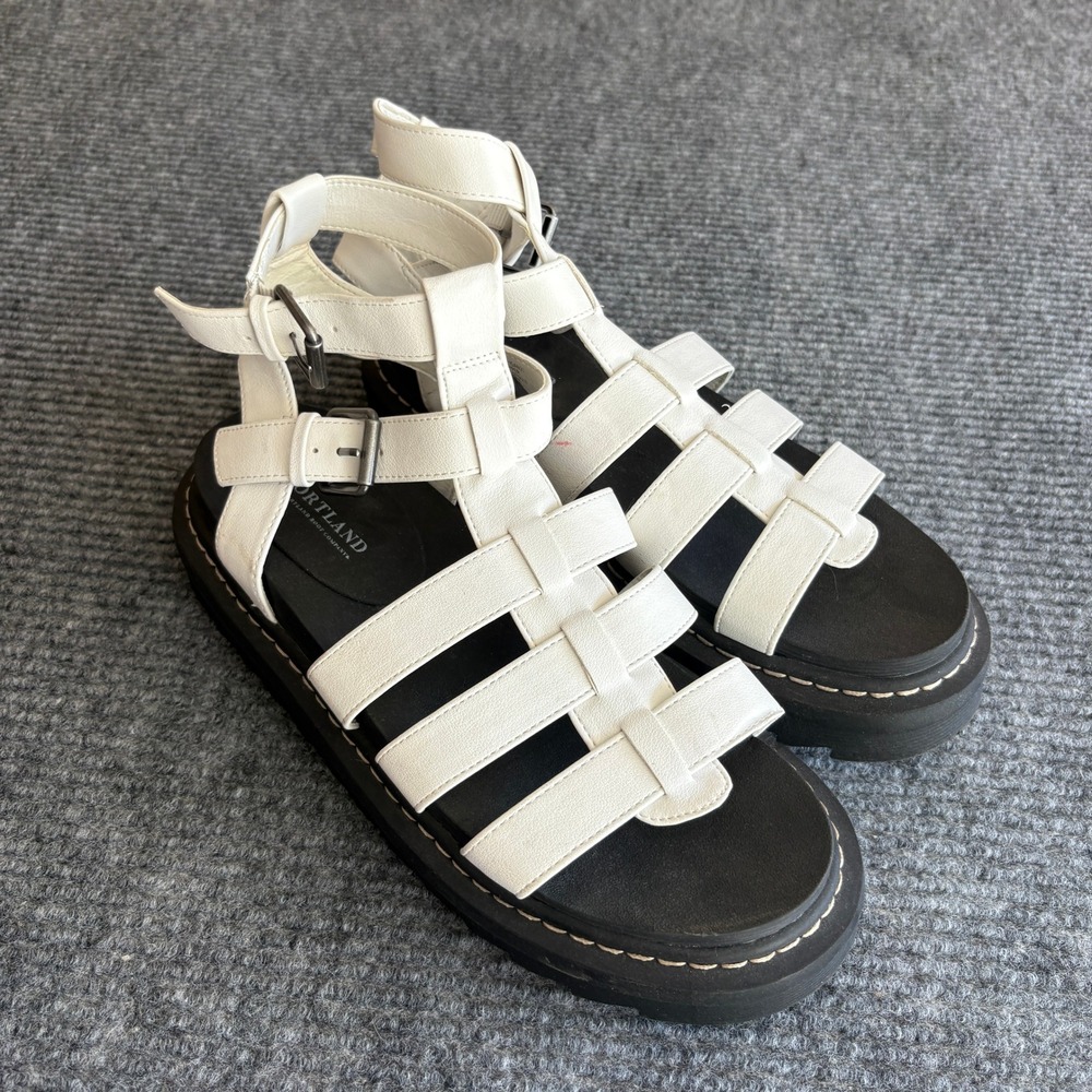 Portland Boot Company Danni White Gladiator Platform Sandals Womens 10 P1DAN20
